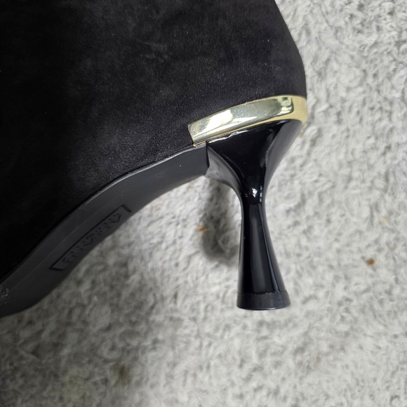 Alfani Women Black Soft‎ Upper Pointed Toe Kitten Heel Knee High Boots 5M NEW - Picture 3 of 6